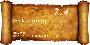 Kontra Albin névjegykártya
